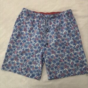 Peter Millar Shorts Men's L Light Blue Seaside Collection Swim Trunks StarFish